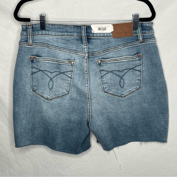 NWT Judy Blue High Waist Cut Off Denim Jean Shorts XL Style JB15276 Light Wash - Picture 9 of 13